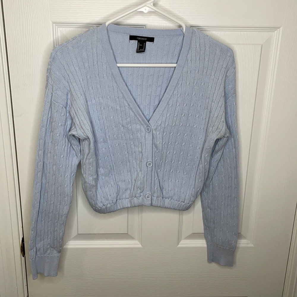 Forever 21 baby blue cardigan size small